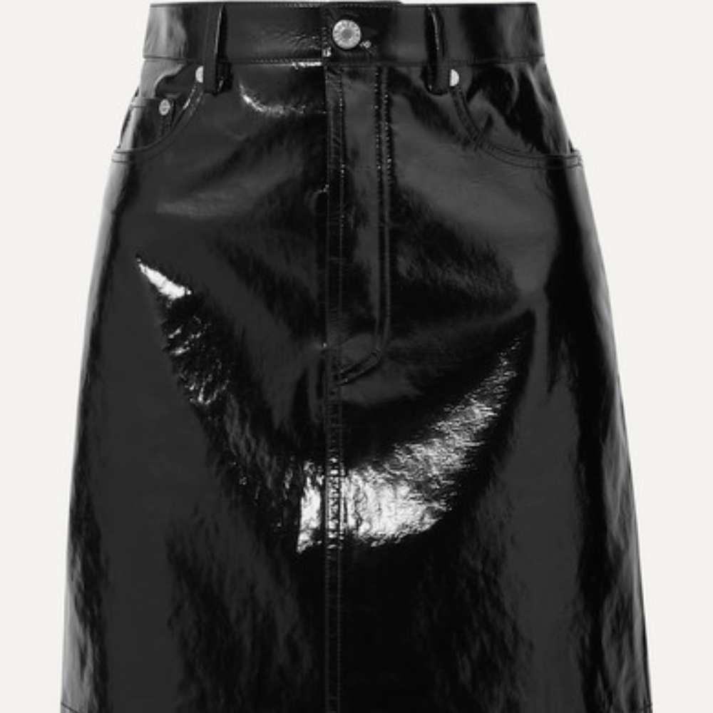 🎉HP🎉HELMUT LANG patent-leather mini skirt